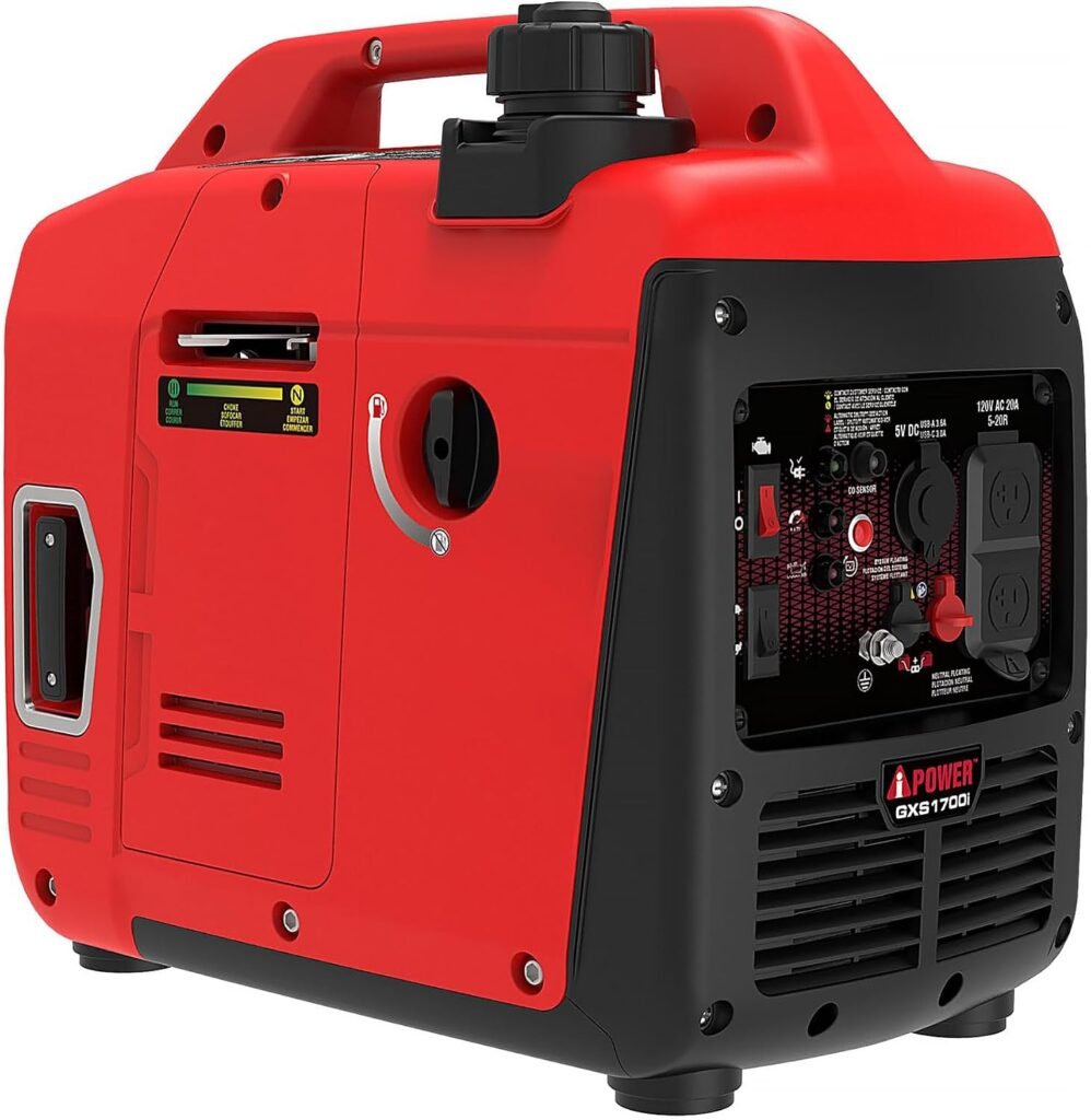 A-iPower 1700W Gas Ultra-light Inverter Generator with CO Sensor, GXS1700i
