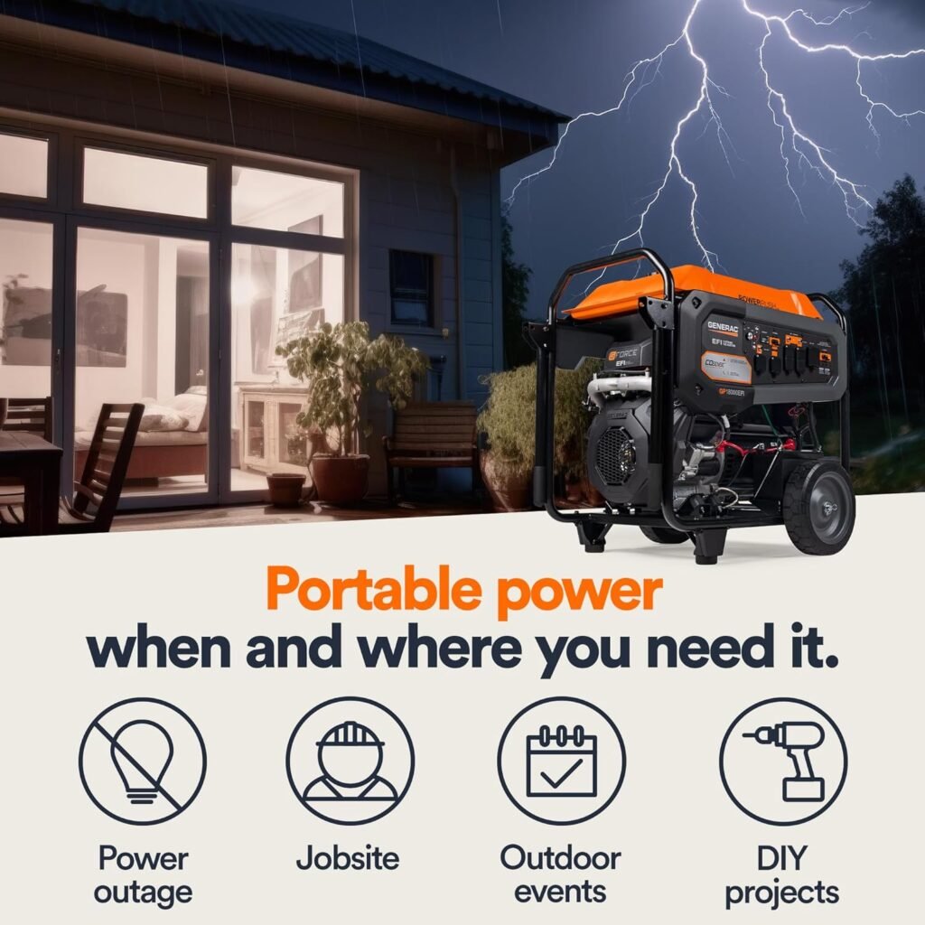 Generac 22,500 Starting Watt Portable Gas Generator Generac 22,500 Starting Watt Portable Gas Generator