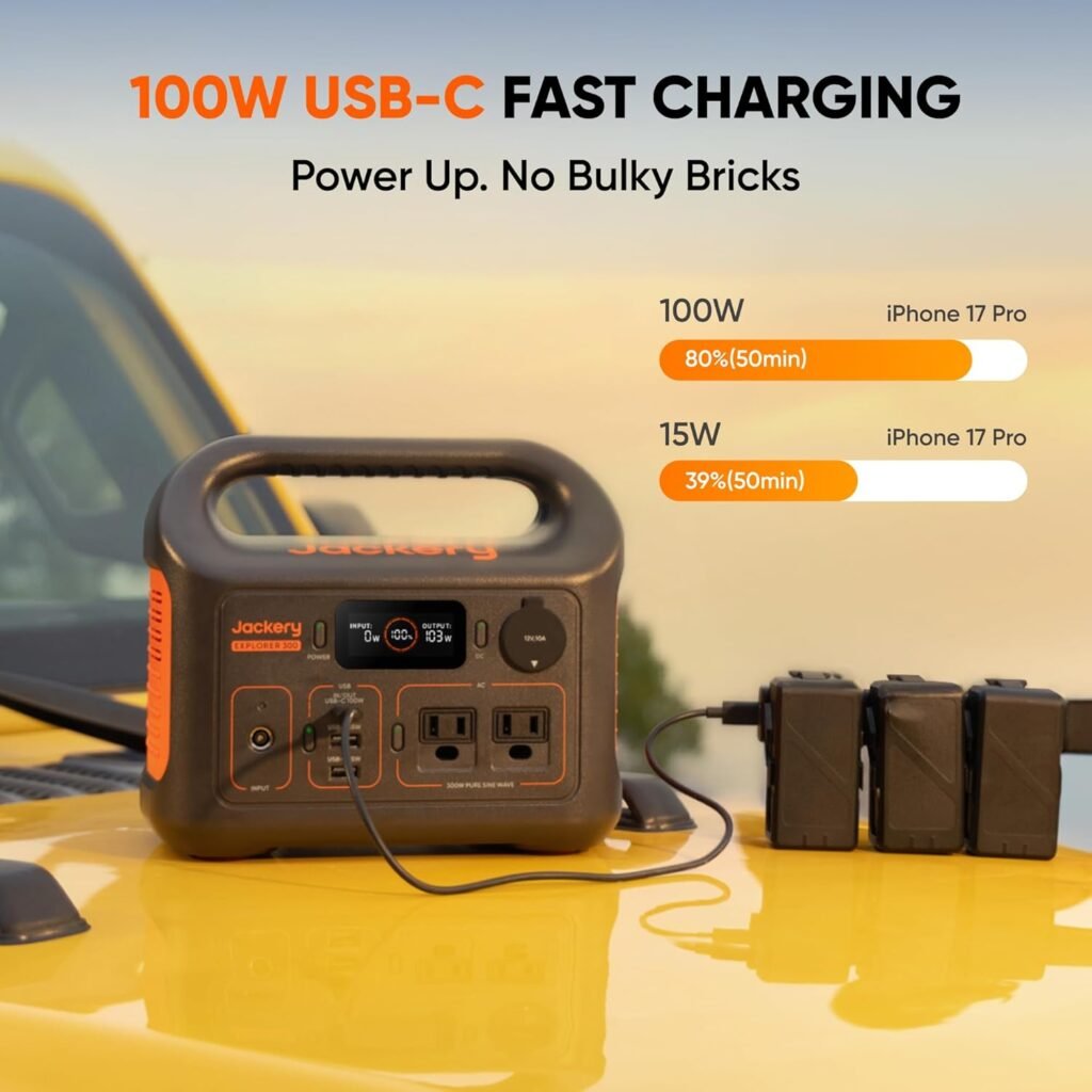 Jackery Portable Power Station Explorer 300, 292Wh Backup LiFePO4 Battery, Solar Generator for Outdoors Camping Travel Hunting Blackout (Solar Panel Optional) Jackery Portable Power Station Explorer 300, 292Wh Backup LiFePO4 Battery, Solar Generator for Outdoors Camping Travel Hunting Blackout (Solar Panel Optional)