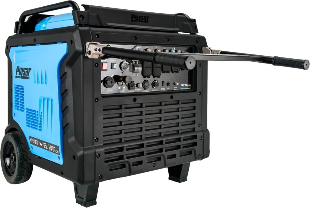Pulsar PGD170TiSRCO 17,000W Tri-Fuel Inverter Generator with CO Sentry, Remote Start, ATS Inlet, 120V/240V, Gas, Propane, and Natural Gas Pulsar PGD170TiSRCO 17,000W Tri-Fuel Inverter Generator with CO Sentry, Remote Start, ATS Inlet, 120V/240V, Gas, Propane, and Natural Gas