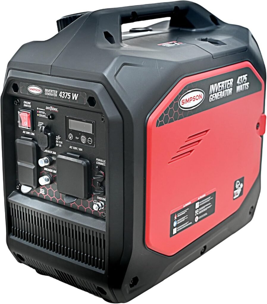 SIMPSON Cleaning SIG2218 Portable Gas Inverter Generator Power Station for Camping, RV, Home Use, Construction, and More, Starting Watts Running Watts