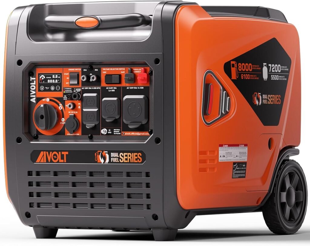 AIVOLT 1600W Super Quiet Inverter Generator, Ultra Lightweight Gas Powered Portable Generator for Camping  Home Use, EPA Compliant